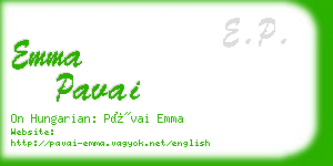 emma pavai business card